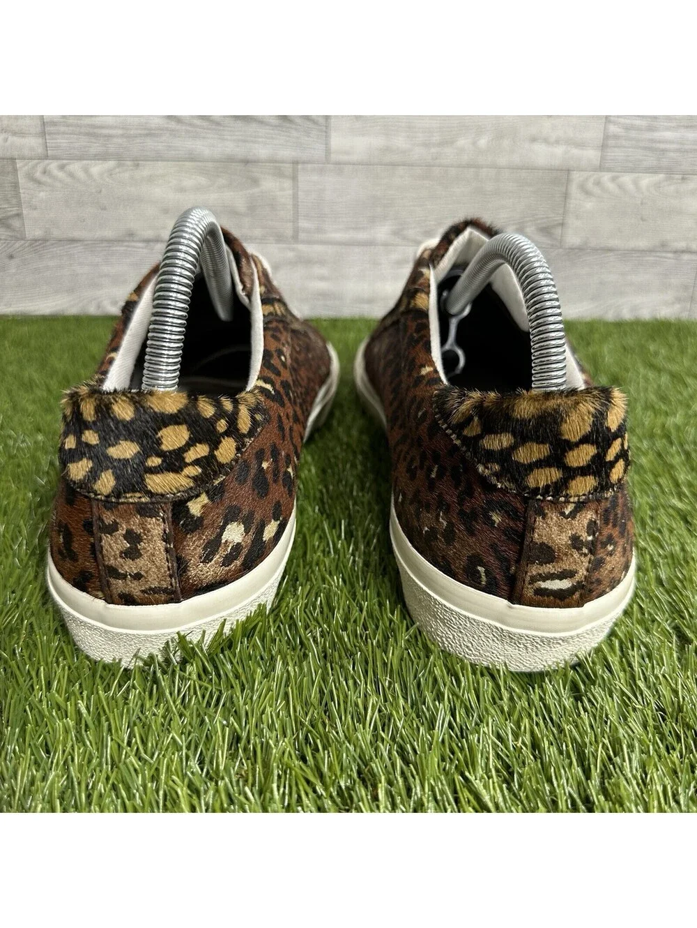 Madewell Womens Lace Up Sneakers Calf Hair Leopard Print Size 10M